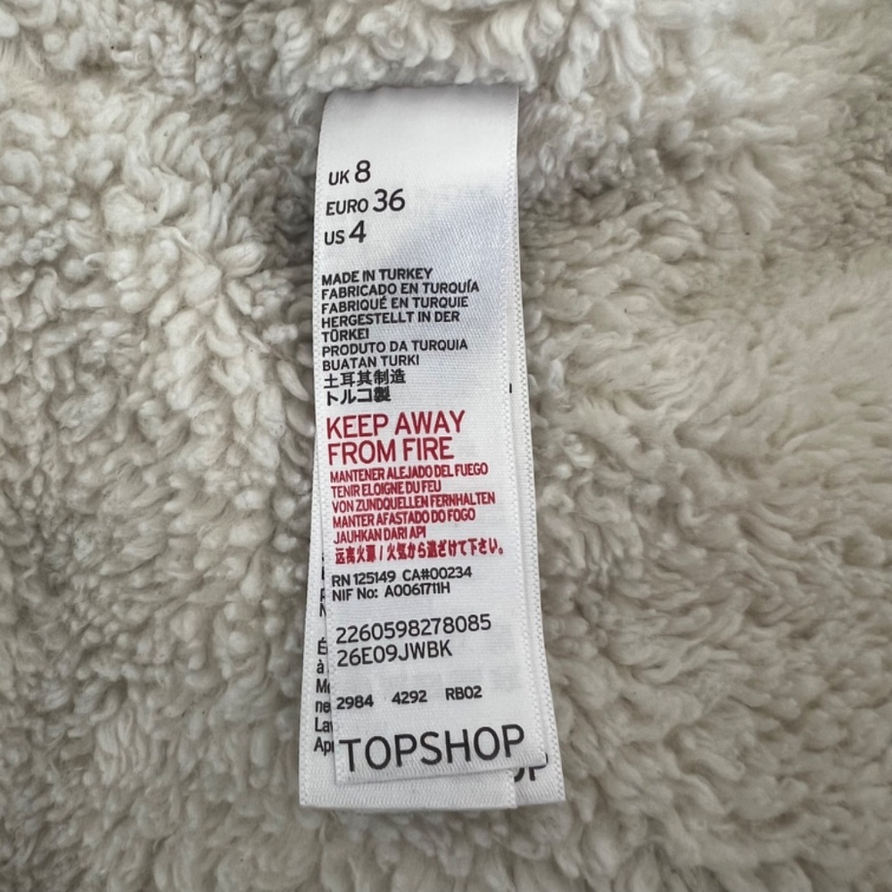 Topshop Moto Sherpa Lined Black Denim Jacket - Picture 11 of 11